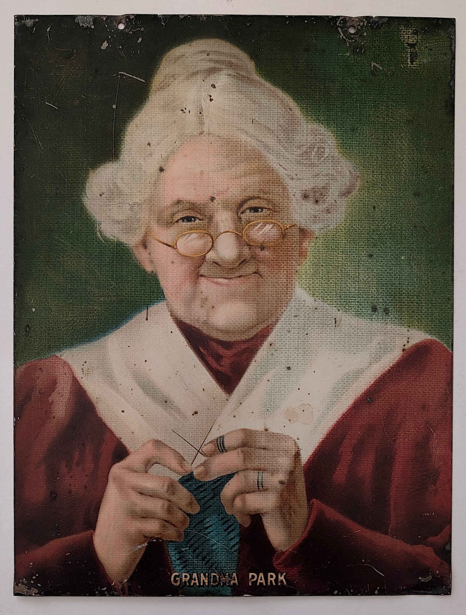 Vintage / Antique Early 20th C. Tin Metal GRANDMA PARK (1 of 3)