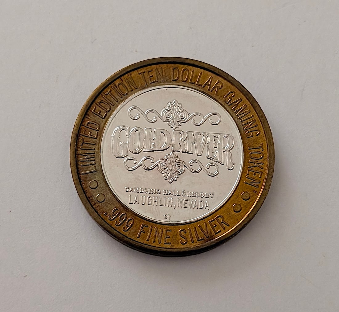 Gold River Casino Ltd. Ed. $10 Gaming Silver Token (1 of 2)