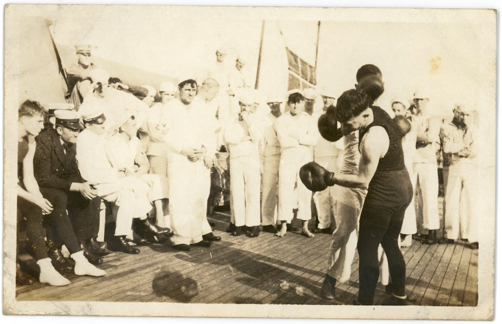 Scarce Vintage Photo USS Texas (BB 35) Ship Crew (1 of 2)