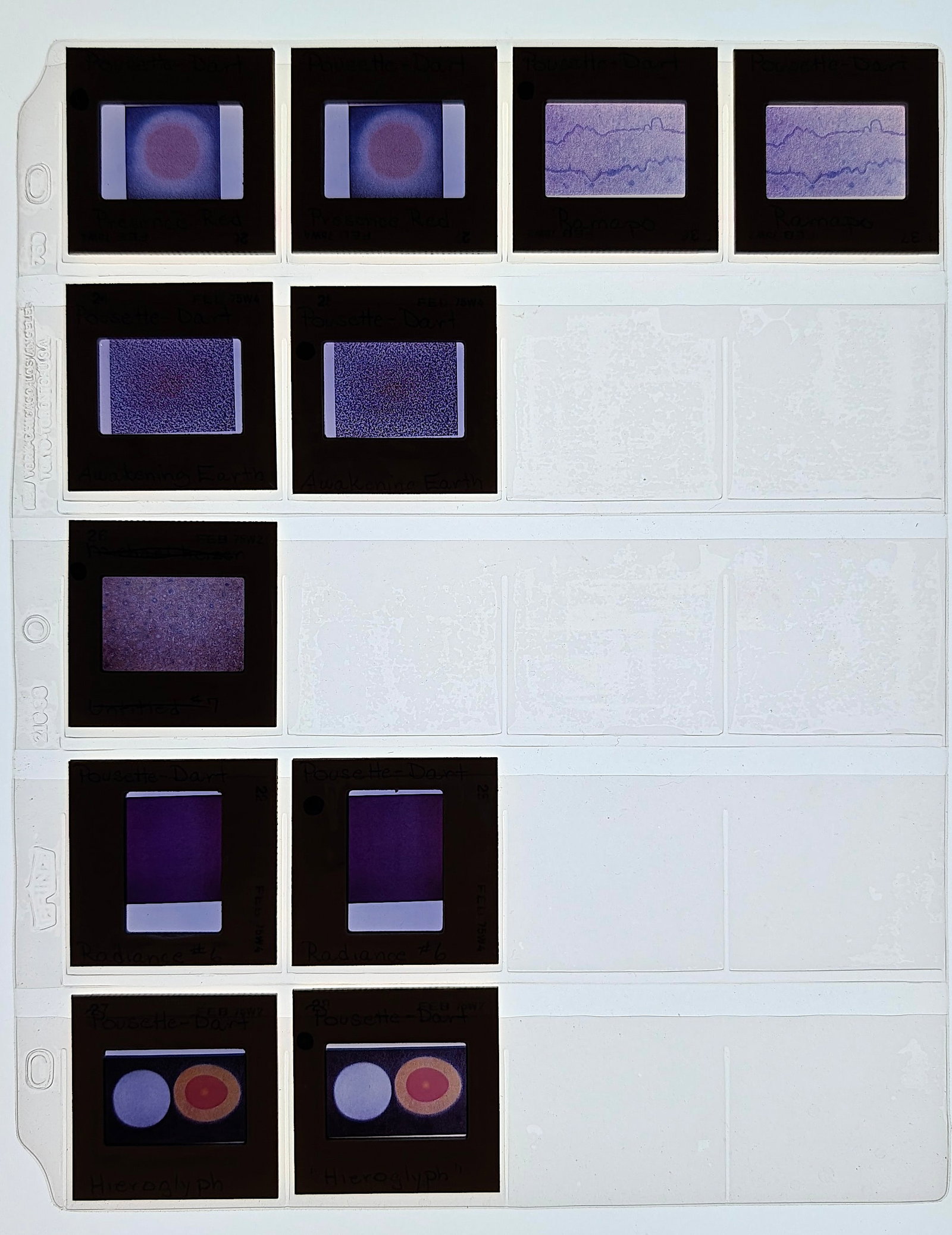 Post War Art Set of Original 20th C. Set 35mm Slides POUSETTE DART: The provenance of this lot is from the estate/archives of Mr. Ira Licht (1938-2023). Mr. Licht was a former director of UM's Lowe Art Museum. He was educated in Columbia College in art history. He was