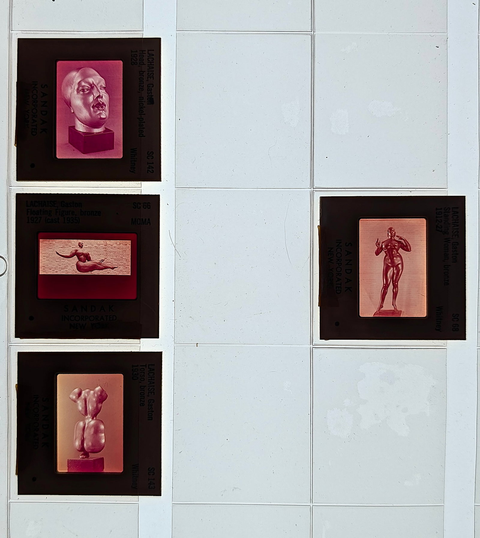 Post War Art Set of Original 20th C. Set 35mm Slides LACHAISE GASTON: The provenance of this lot is from the estate/archives of Mr. Ira Licht (1938-2023). Mr. Licht was a former director of UM's Lowe Art Museum. He was educated in Columbia College in art history. He was
