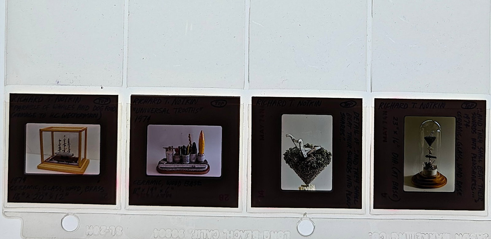 Post War Art Set of Original 20th C. Set 35mm Slides RICHARD NOTKIN: The provenance of this lot is from the estate/archives of Mr. Ira Licht (1938-2023). Mr. Licht was a former director of UM's Lowe Art Museum. He was educated in Columbia College in art history. He was