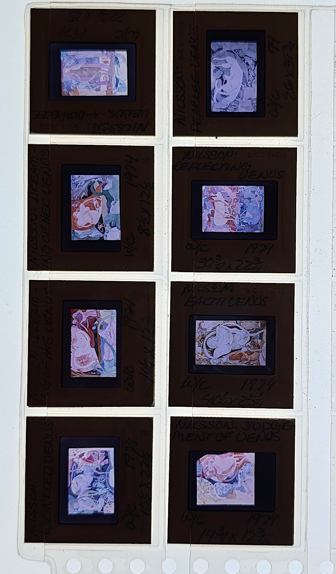 Post War Art Set of Original 20th C. Set 35mm Slides NILSSON: The provenance of this lot is from the estate/archives of Mr. Ira Licht (1938-2023). Mr. Licht was a former director of UM's Lowe Art Museum. He was educated in Columbia College in art history. He was