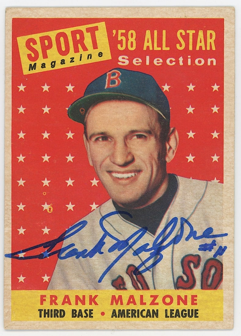 Signed 1958 Topps Baseball Card FRANK MALZONE (1 of 2)