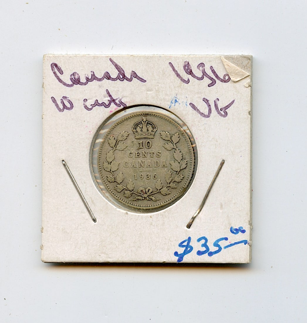 Coin Collectors 1936 Canada 10 Cents: This coin is from the estate of deceased collector in South Florida. We have included quality images to show it's actual condition. All the items purchased through Artelisted must be shipped. We no lo