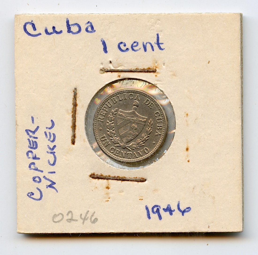 Coin Collectors 1946 Cuba 1 Centavo Copper Nickel: This coin is from the estate of deceased collector in South Florida. We have included quality images to show it's actual condition. All the items purchased through Artelisted must be shipped. We no lo