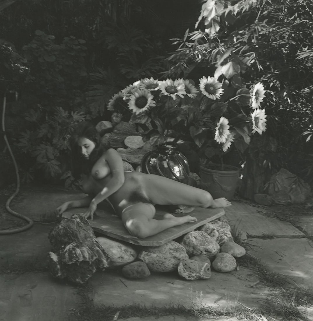ANDRÉ DE DIENES Vintage Photo 1950s-1960s Nude Study: The provenance of this photo is from the archives of notable photographer André de Dienes. The dimensions are Approx. 2" x 2.25" (variances can occur). This black and white gelatin photo was printed