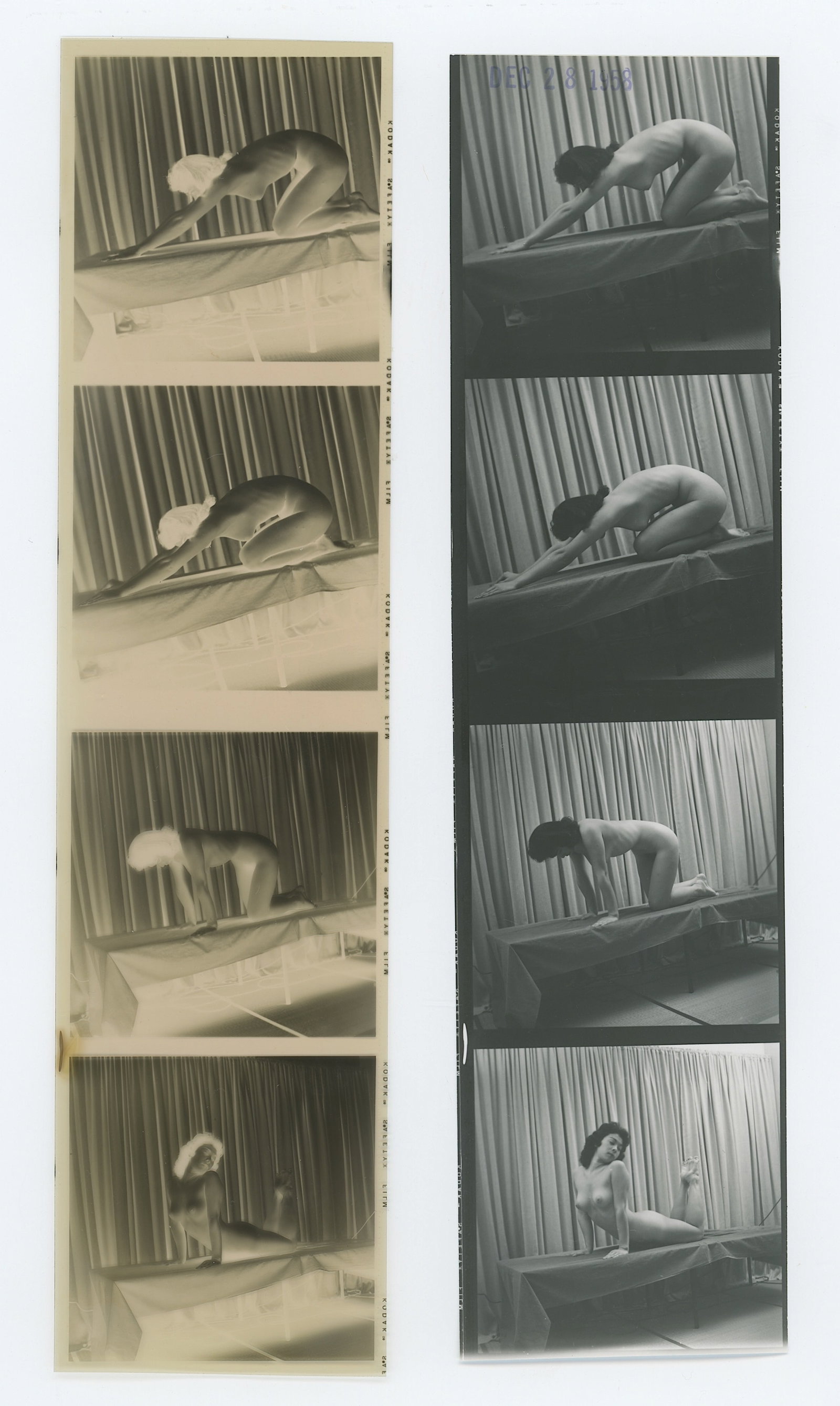 Vintage 1950s Medium Format Film Negative & Contact Pin Up Model (1 of 1)