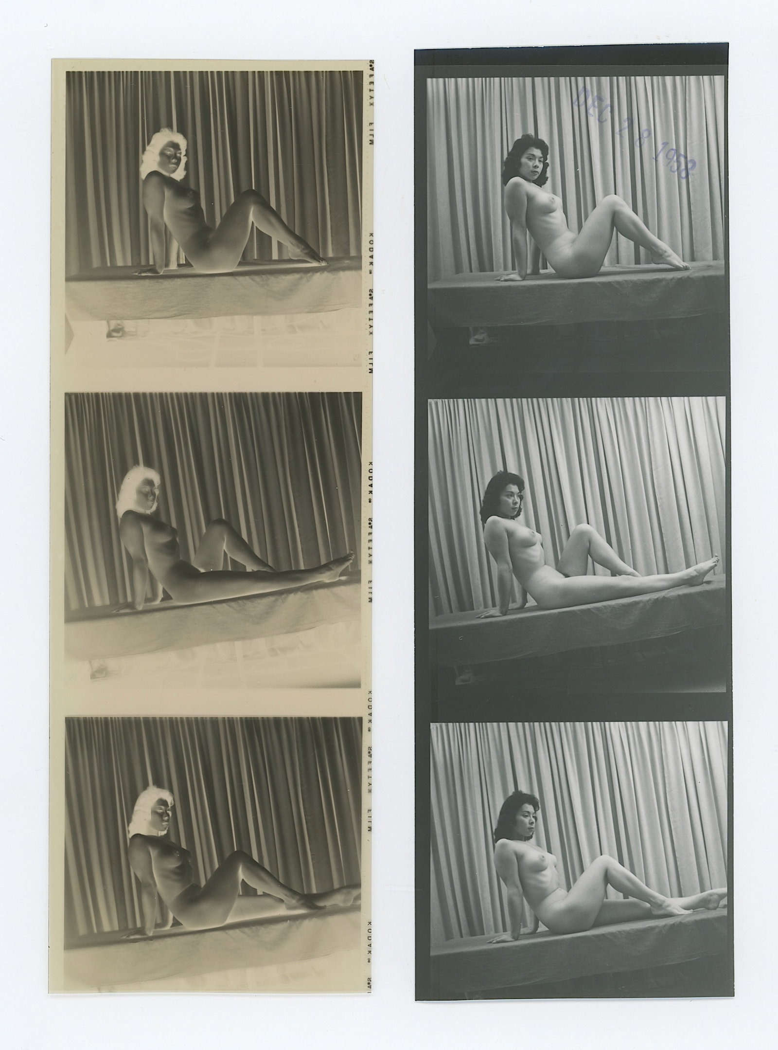 Vintage 1950s Medium Format Film Negative & Contact Pin Up Model (1 of 1)