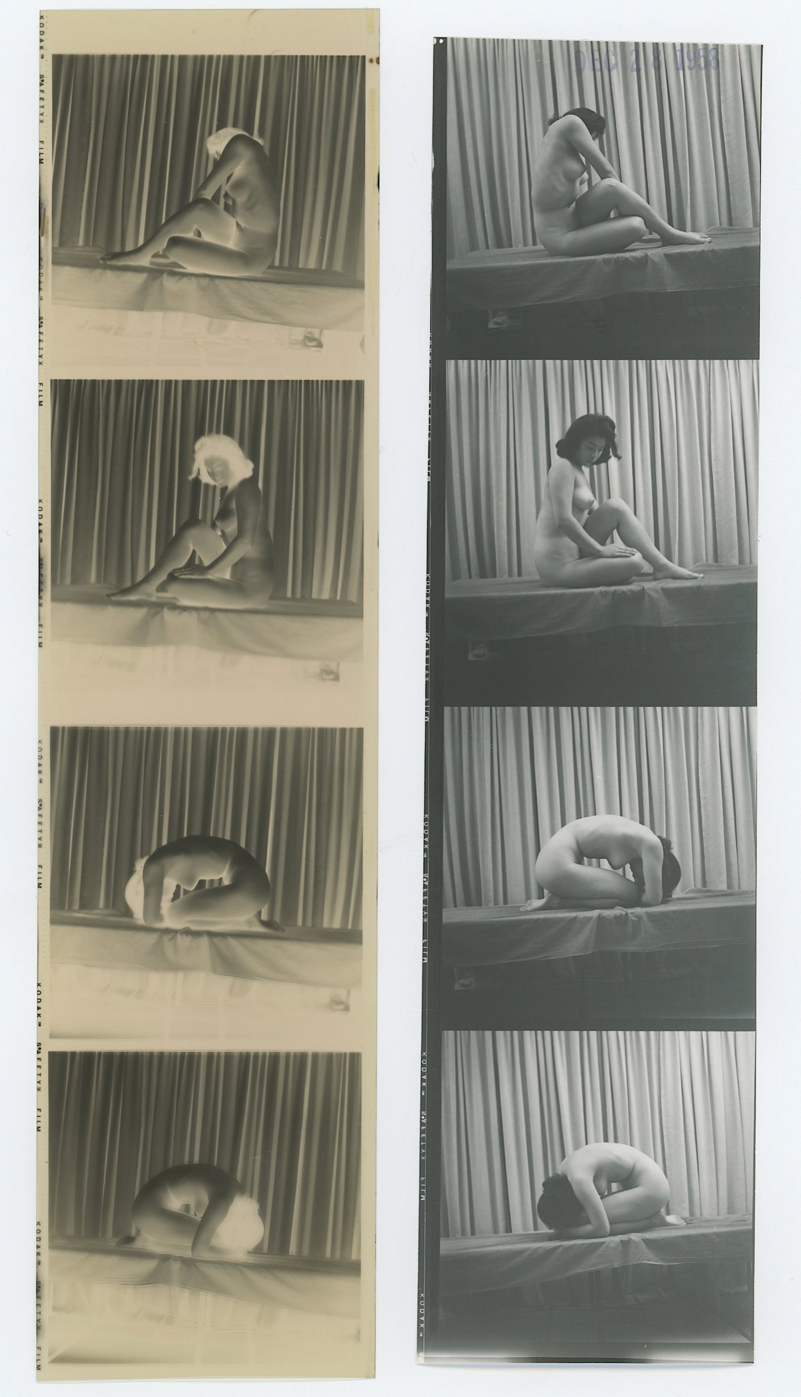 Vintage 1950s Medium Format Film Negative & Contact Pin Up Model: Vintage 1950s Medium Format Film Negative & Contact Pin Up Model. Provenance from a Professional American photographer and collector during the last 50 years in Los Angeles, CA. All the items purchase