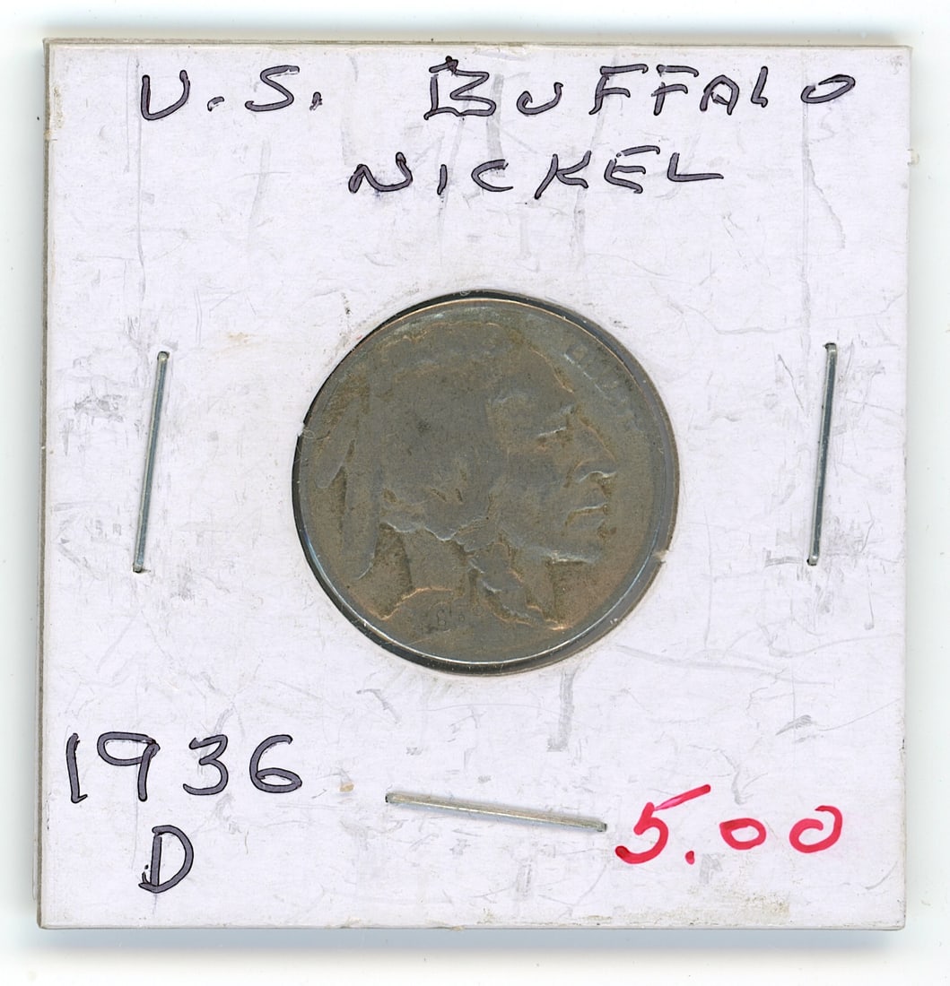 U.S. Buffalo Nickel 1936 D Scarce Coin Collectible Opp.: The provenance of this coin is from the estate of a deceased collector in South Florida THIS IS A RESERVE AUCTION, and the final price will include a Buyer?s Premium. Please, view our full terms and c