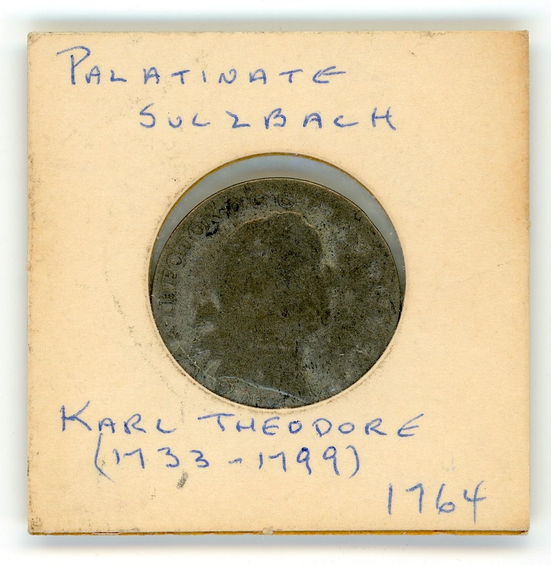 Palatinate-Sulzbach 1764 Scarce Coin Collectible Opp.: The provenance of this coin is from the estate of a deceased collector in South Florida THIS IS A RESERVE AUCTION, and the final price will include a Buyer?s Premium. Please, view our full terms and c