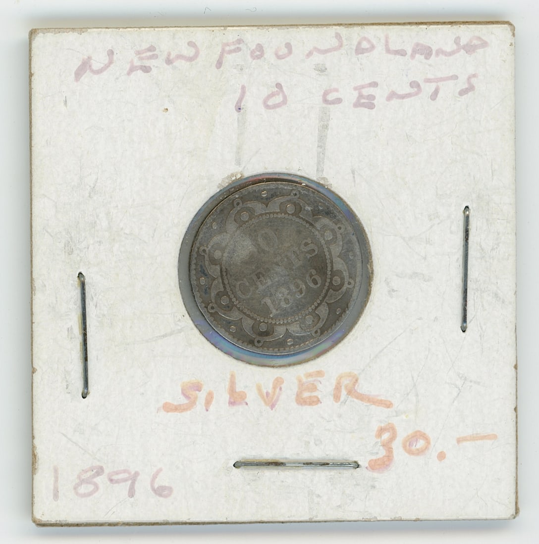 New Foundland 10 Cents Silver 1896 Scarce Coin Collectible Opp.: The provenance of this coin is from the estate of a deceased collector in South Florida THIS IS A RESERVE AUCTION, and the final price will include a Buyer?s Premium. Please, view our full terms and c