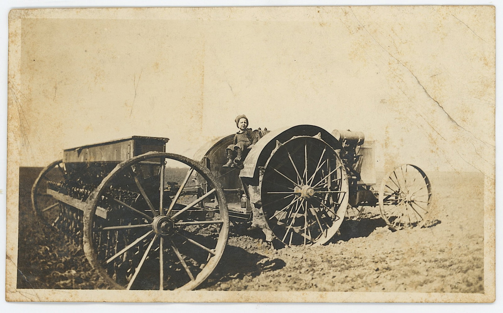 Vintage Rare Ephemera Collectors Opp. Tractor Seed: The provenance of this item is the forgotten (for many years) inventories of Artelisted. Most of these findings are vintage postcards and/or tradecards. The regular size of a postcard/tradecard is app