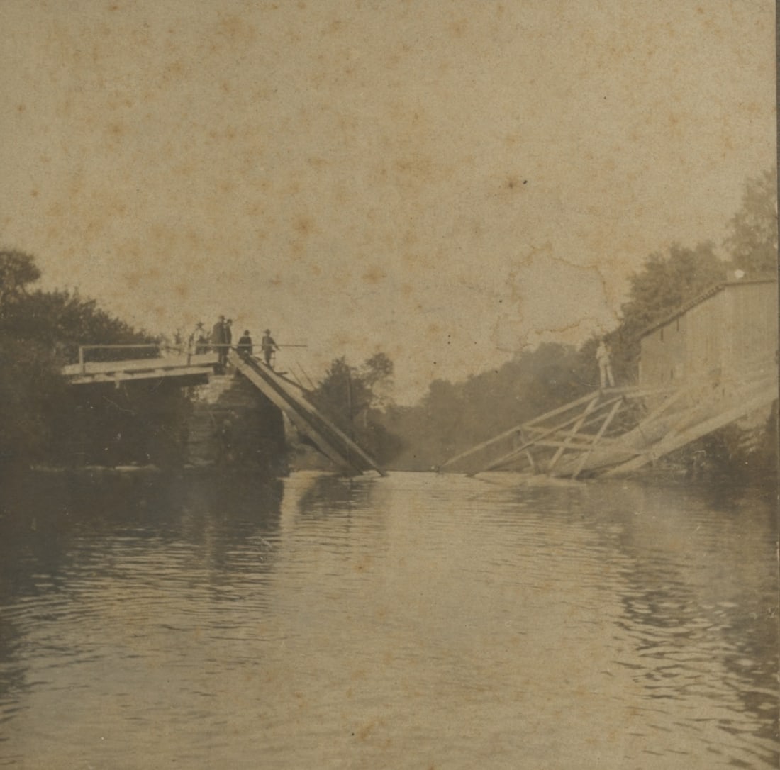 Antique Cabinet Photo Railroad Train Crashed (1 of 3)