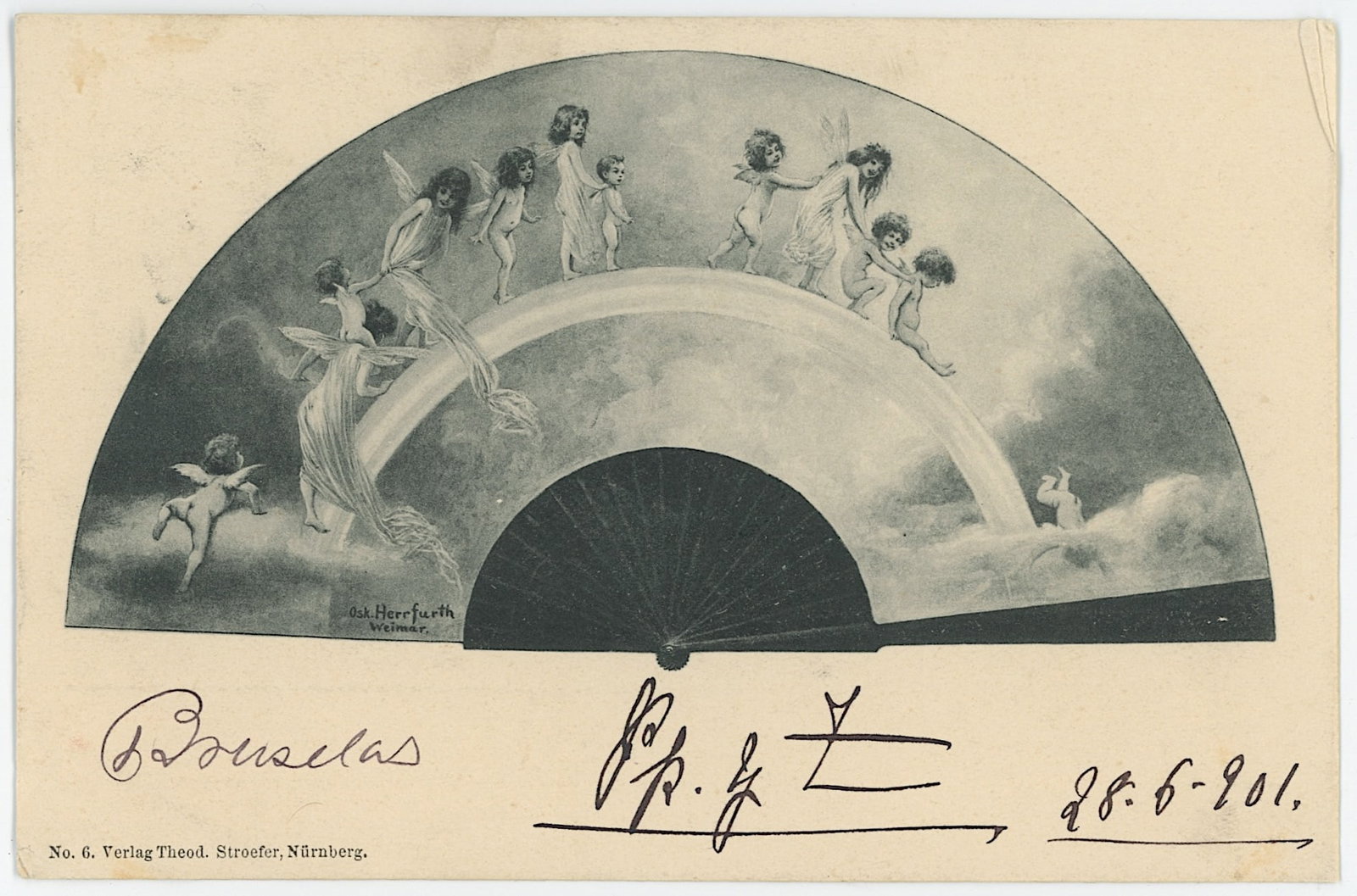 Vintage Rare Ephemera Collectors Opp. Oskar Herrfurth: The provenance of this item is the forgotten (for many years) inventories of Artelisted. Most of these findings are vintage postcards and/or tradecards. The regular size of a postcard/tradecard is app