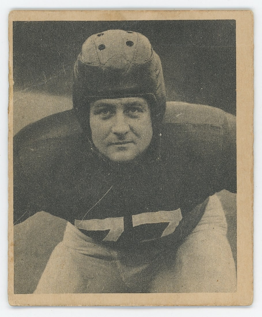 1948 Bowman Football #91 Jim White: The provenance of this item is the forgotten (for many years) inventories of Artelisted. THIS IS A RESERVE AUCTION, and the final price will include a Buyer?s Premium. Please, view our full terms and 