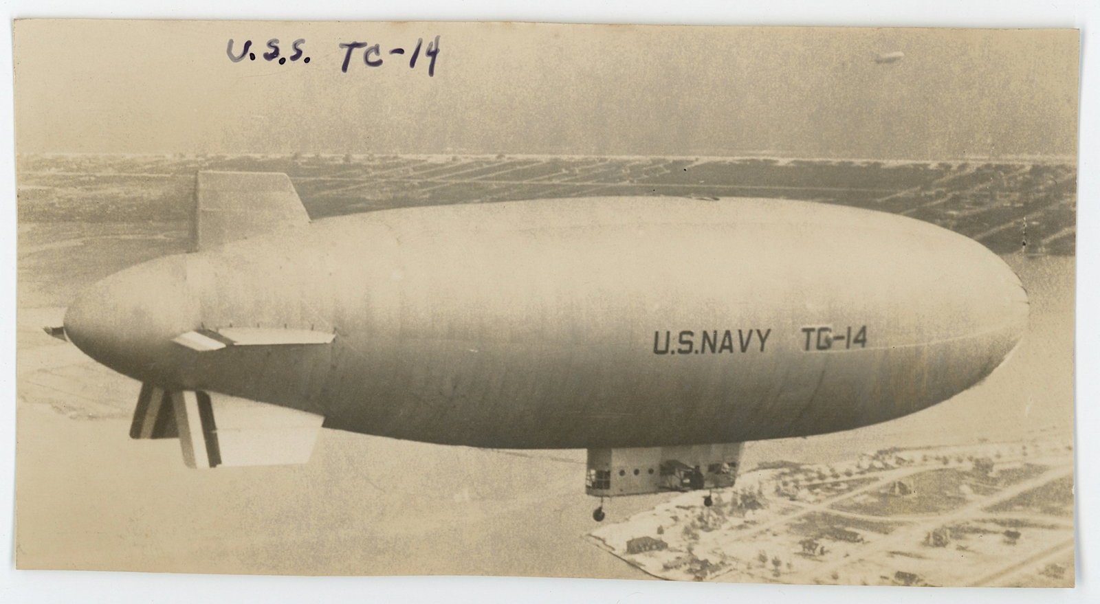 Vintage Scarce Original Photo Military Aviation U.S.S. TC-14: The provenance of this item is the forgotten (for many years) inventories of Artelisted. The dimensions are Approx. 2.5" x 4.25". THIS IS A RESERVE AUCTION, and the final price will include a Buyer?s 