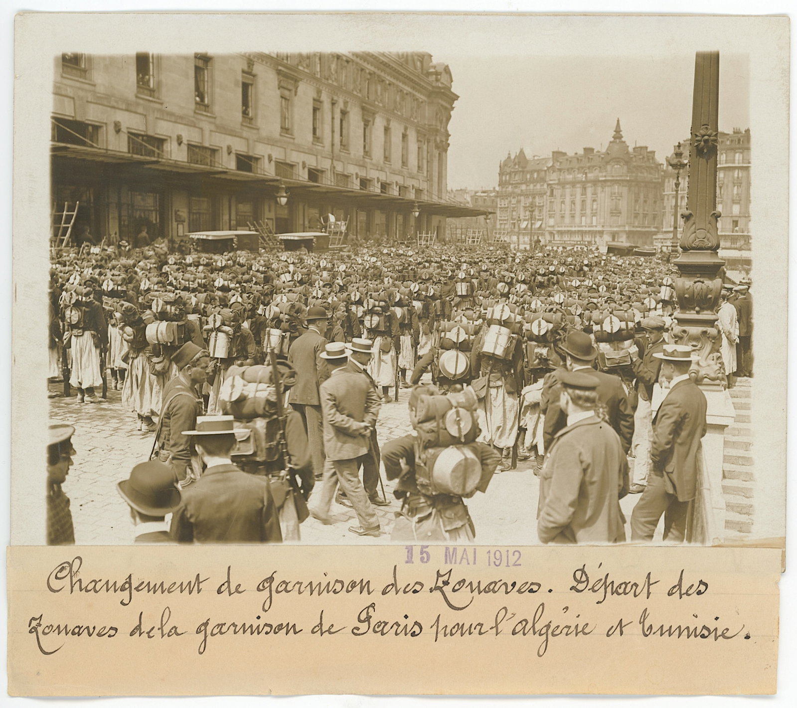Vintage M. Branger Photo Military Parade Algerie in Paris: Vintage M. Branger Photo Military Parade Algerie in Paris. The provenance of this item is the forgotten (for many years) inventories of Artelisted. The dimensions are Approx. 5" x 7". THIS IS A RESERV