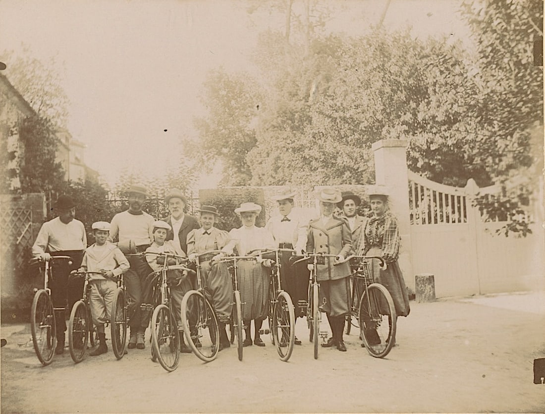 Vintage Cabinet Photograph of Bicycle Riding Group: The provenance of this item is the forgotten (for many years) inventories of Artelisted. The dimensions are Approx. 5.75" x 7". THIS IS A RESERVE AUCTION, and the final price will include a Buyer?s Pr