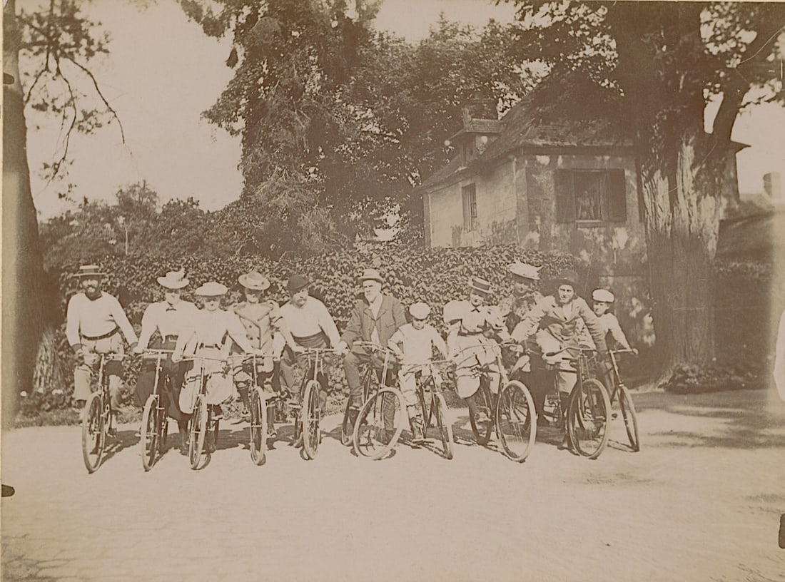 Vintage Cabinet Photograph of Bicycle Riding Group: The provenance of this item is the forgotten (for many years) inventories of Artelisted. The dimensions are Approx. 5.75" x 7". THIS IS A RESERVE AUCTION, and the final price will include a Buyer?s Pr