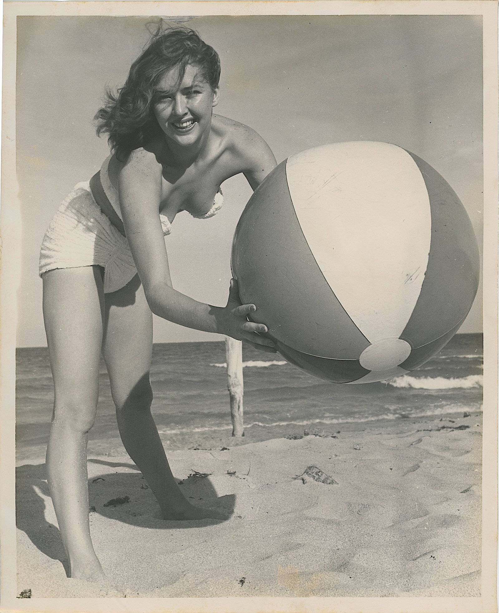 Vintage 1950s Photo Pin Up Model on the Beach (1 of 1)