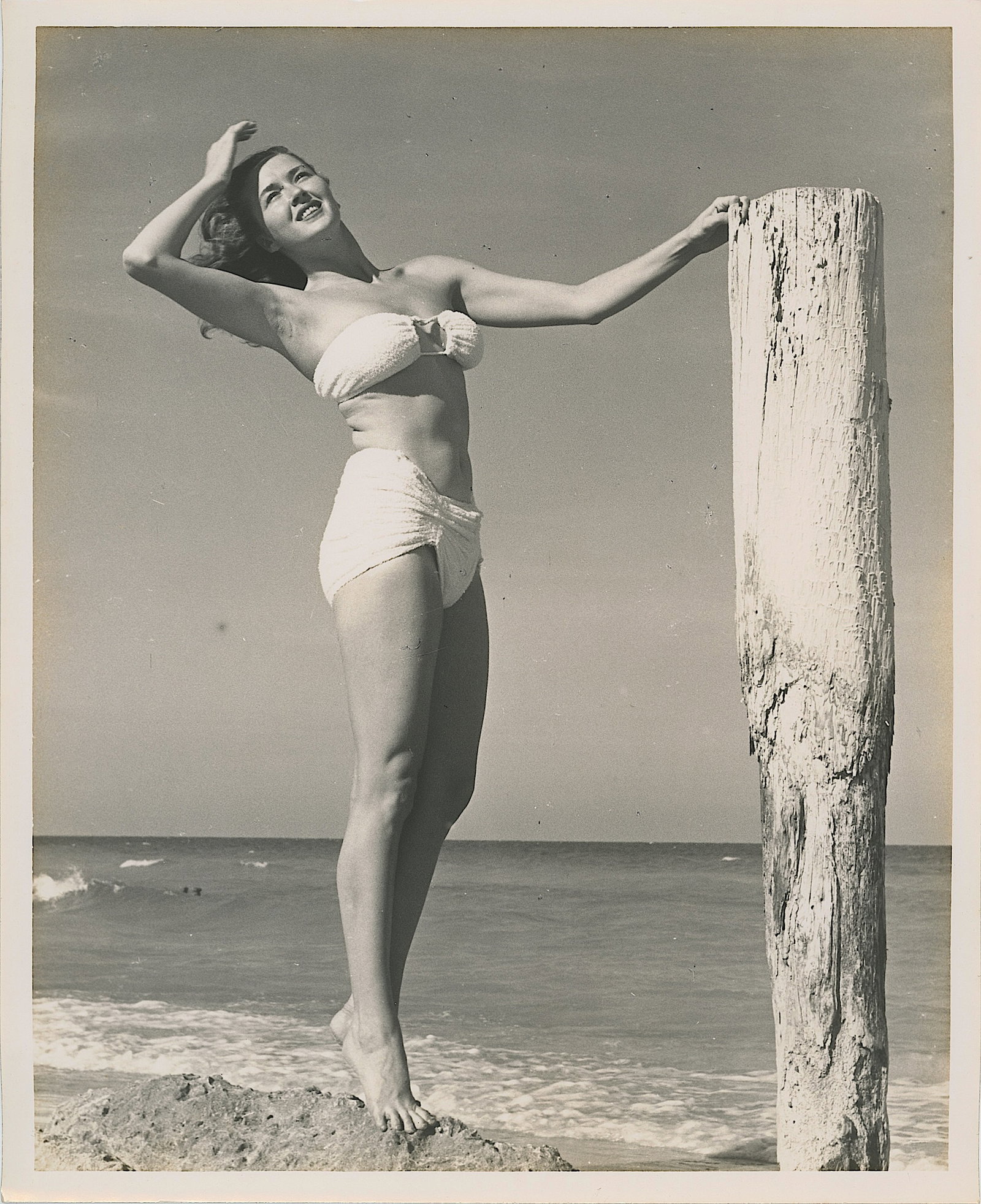 Vintage 1950s Photo Pin Up Model on the Beach (1 of 1)