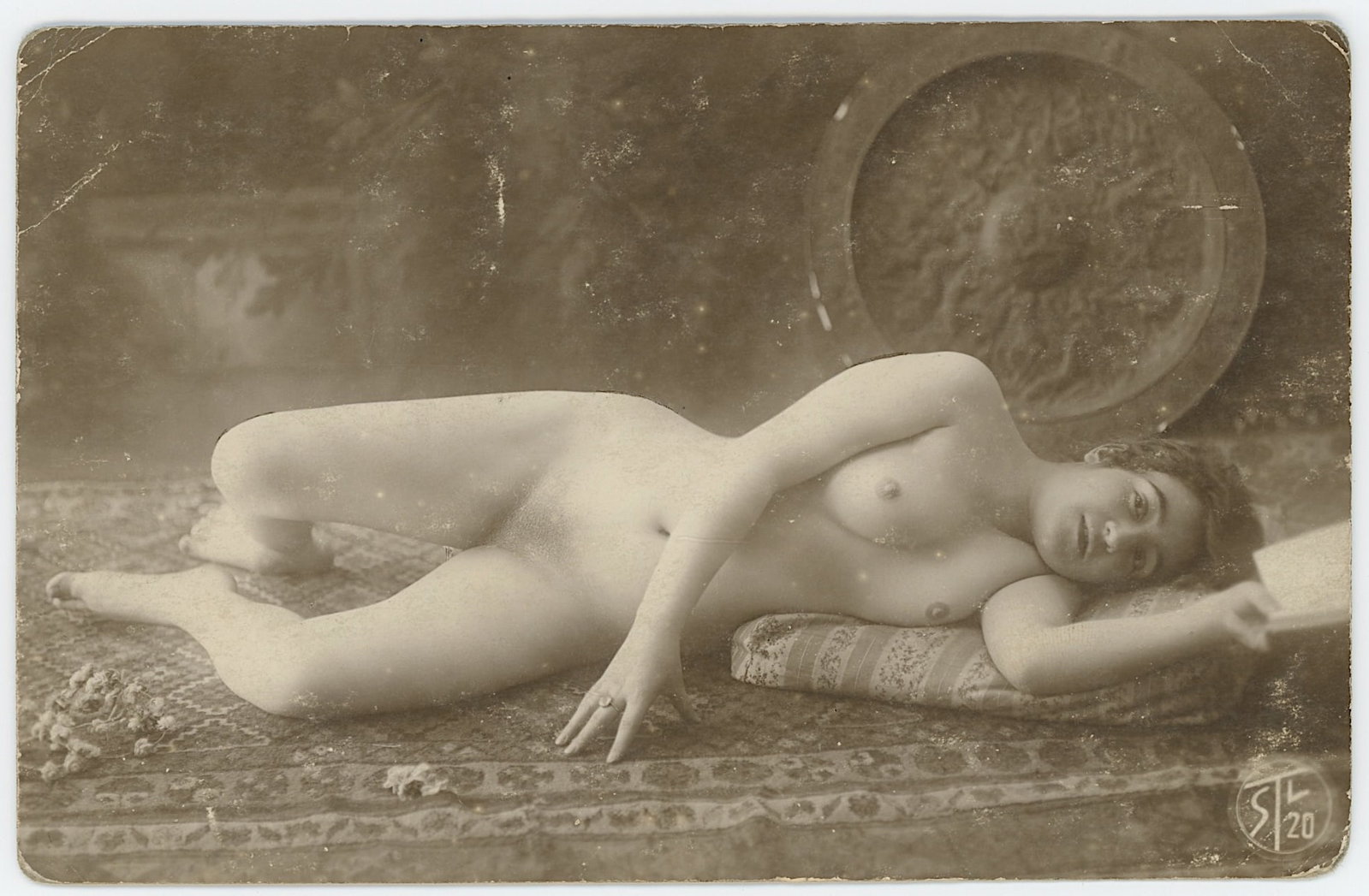 Antique Scarce Original 1910s RPPC Nude Girl Paris: The provenance of this item is the forgotten (for many years) inventories of Artelisted. The diemnsions are Approx. 5.25" x 3.3". THIS IS A RESERVE AUCTION, and the final price will include a Buyer?s 