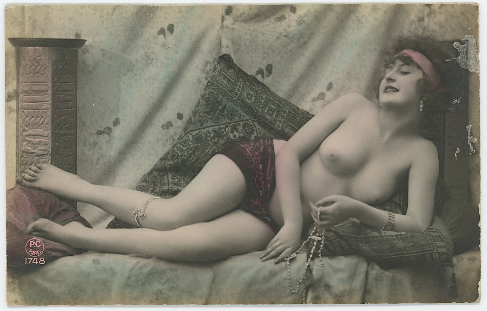 Antique Scarce Original 1910s RPPC Nude Girl Paris: The provenance of this item is the forgotten (for many years) inventories of Artelisted. The diemnsions are Approx. 5.25" x 3.3". THIS IS A RESERVE AUCTION, and the final price will include a Buyer?s 