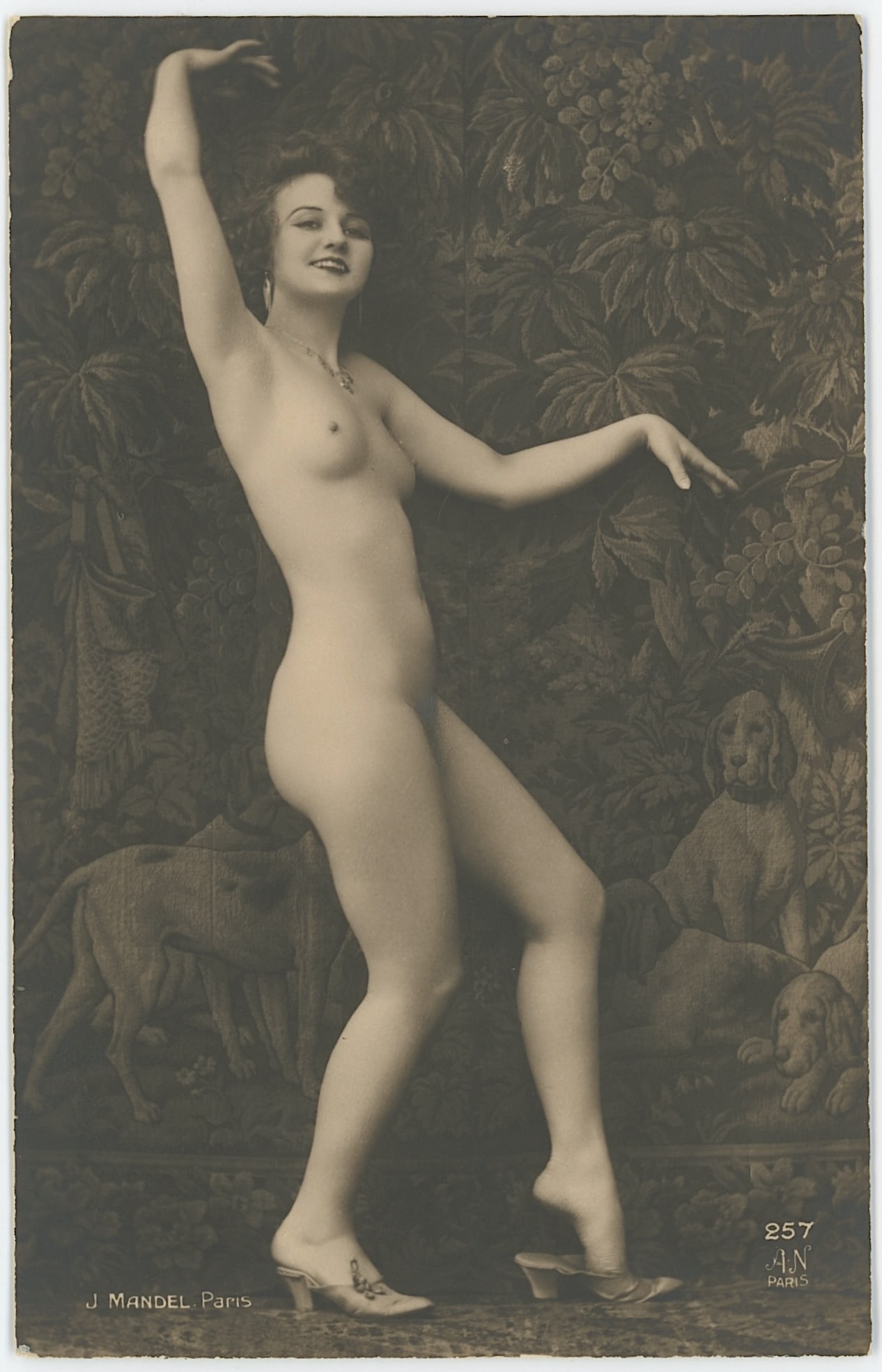 Antique Scarce Original 1910s RPPC Nude Girl Paris (1 of 2)