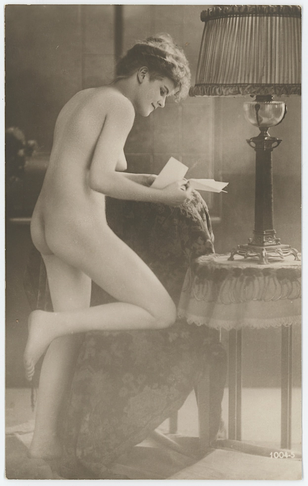Antique Scarce Original 1910s RPPC Nude Girl Paris: The provenance of this item is the forgotten (for many years) inventories of Artelisted. The diemnsions are Approx. 5.25" x 3.3". THIS IS A RESERVE AUCTION, and the final price will include a Buyer?s 