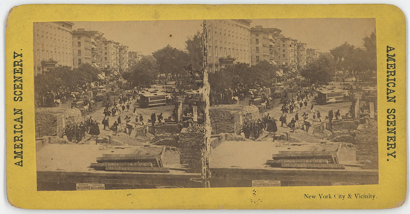 Antique Scarce Real Photo New York City: The provenance of this item is the forgotten (for many years) inventories of Artelisted. The stereoviews constitute wonderful testimonies of past time that tend to be unique. They were highly selected
