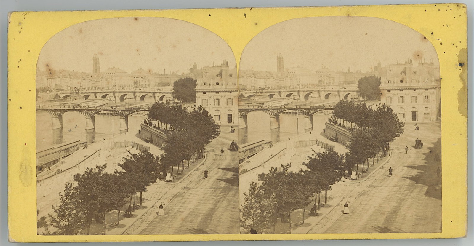 Antique Scarce Real Photo Paris View: The provenance of this item is the forgotten (for many years) inventories of Artelisted. The stereoviews constitute wonderful testimonies of past time that tend to be unique. They were highly selected