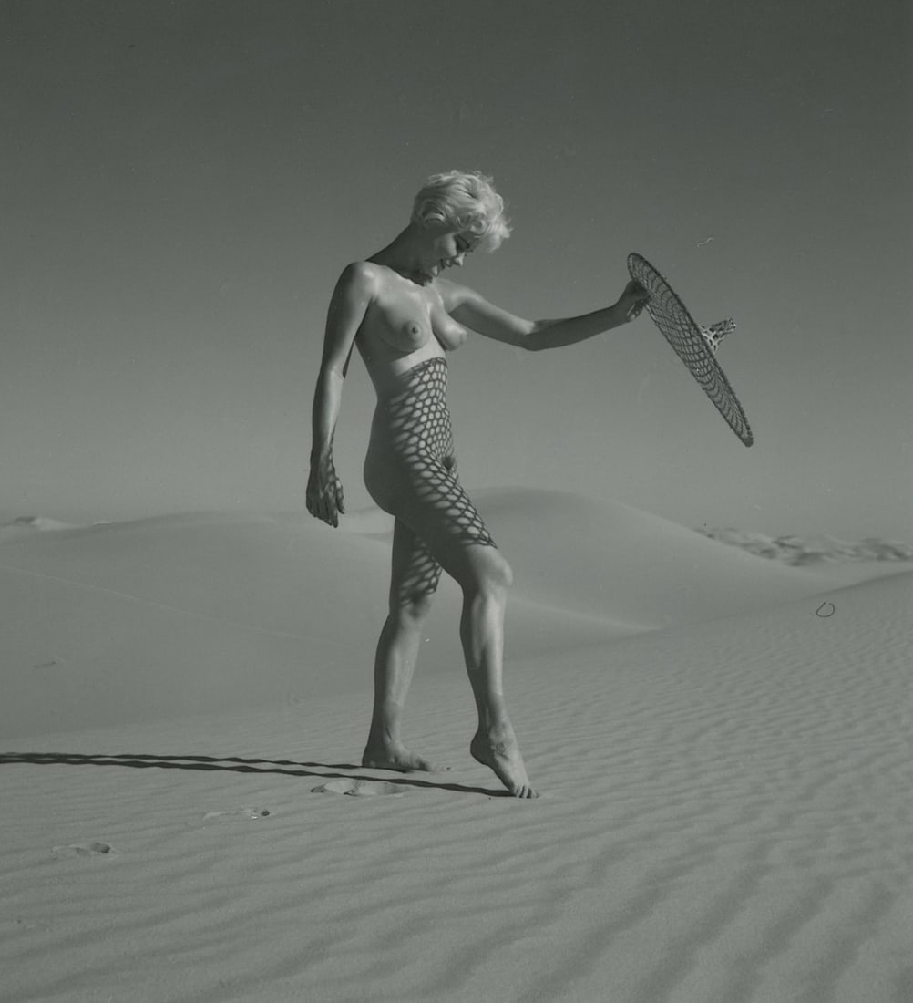 ANDR? DE DIENES Vintage Photo 1950s-1960s Nude Study: The provenance of this photo is from the archives of notable photographer Andr? de Dienes. The dimensions are Approx. 2" x 2.25" (variances can occur). This black and white gelatin photo was printed i