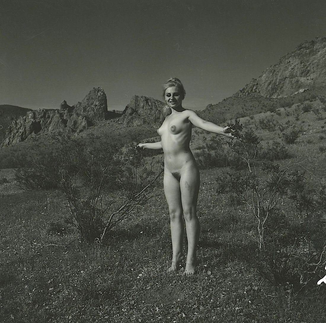 ANDR? DE DIENES Vintage Photo 1950s-1960s Nude Study: The provenance of this photo is from the archives of notable photographer Andr? de Dienes. The dimensions are Approx. 2" x 2.25" (variances can occur). This black and white gelatin photo was printed i