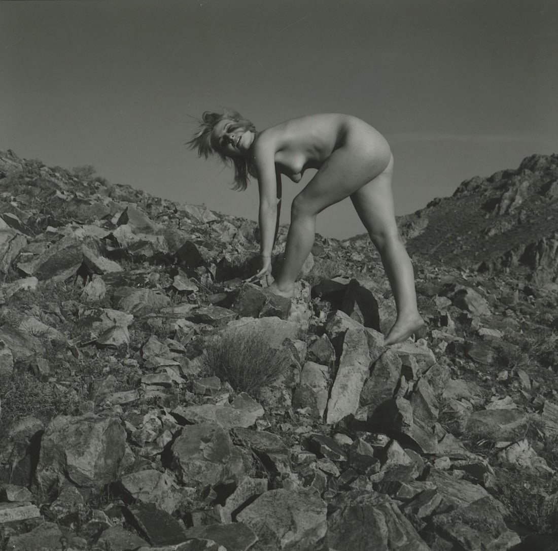 ANDR? DE DIENES Vintage Photo 1950s-1960s Nude Study: The provenance of this photo is from the archives of notable photographer Andr? de Dienes. The dimensions are Approx. 2" x 2.25" (variances can occur). This black and white gelatin photo was printed i