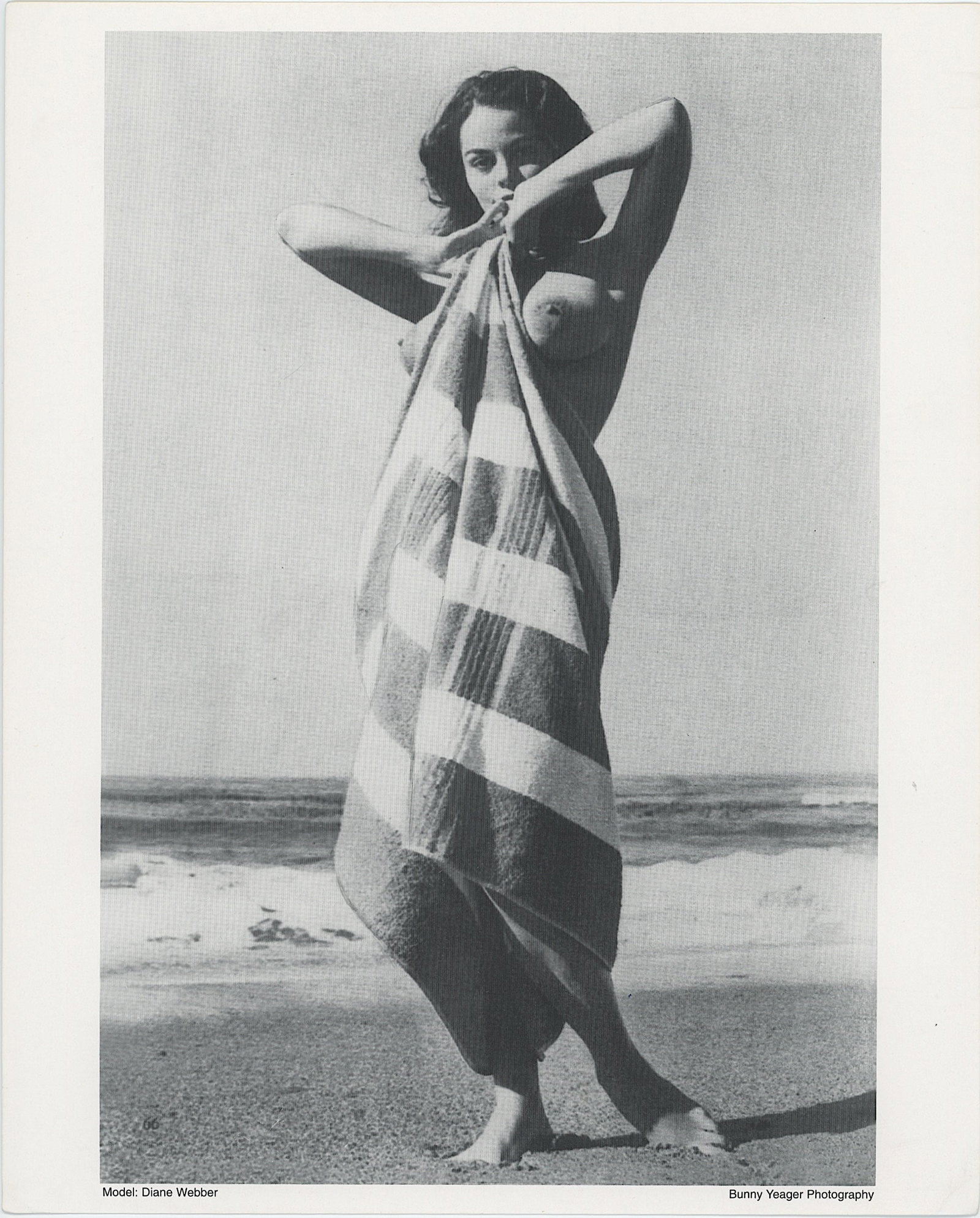 BUNNY YEAGER Vintage Pin Up Litho Model DIANE WEBBER: This lot is consigned by a collector in RI. The provenance is from Bunny Yeager's estate/archives. Linnea Eleanor "Bunny" Yeager (March 13, 1929 - May 24, 2014) was an American photographer and pin-up
