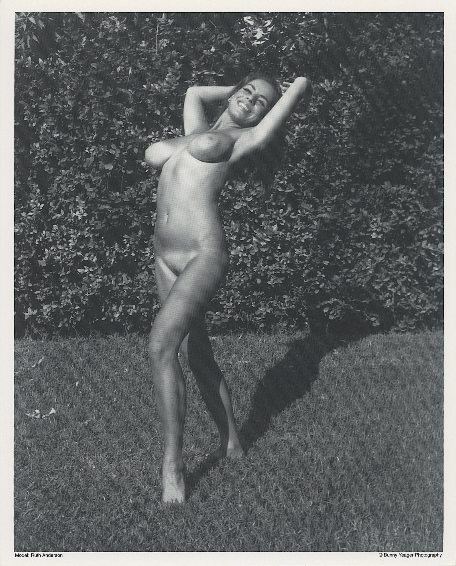 BUNNY YEAGER Vintage Pin Up Litho Model RUTH ANDERSON: This lot is consigned by a collector in RI. The provenance is from Bunny Yeager's estate/archives. Linnea Eleanor "Bunny" Yeager (March 13, 1929 - May 24, 2014) was an American photographer and pin-up