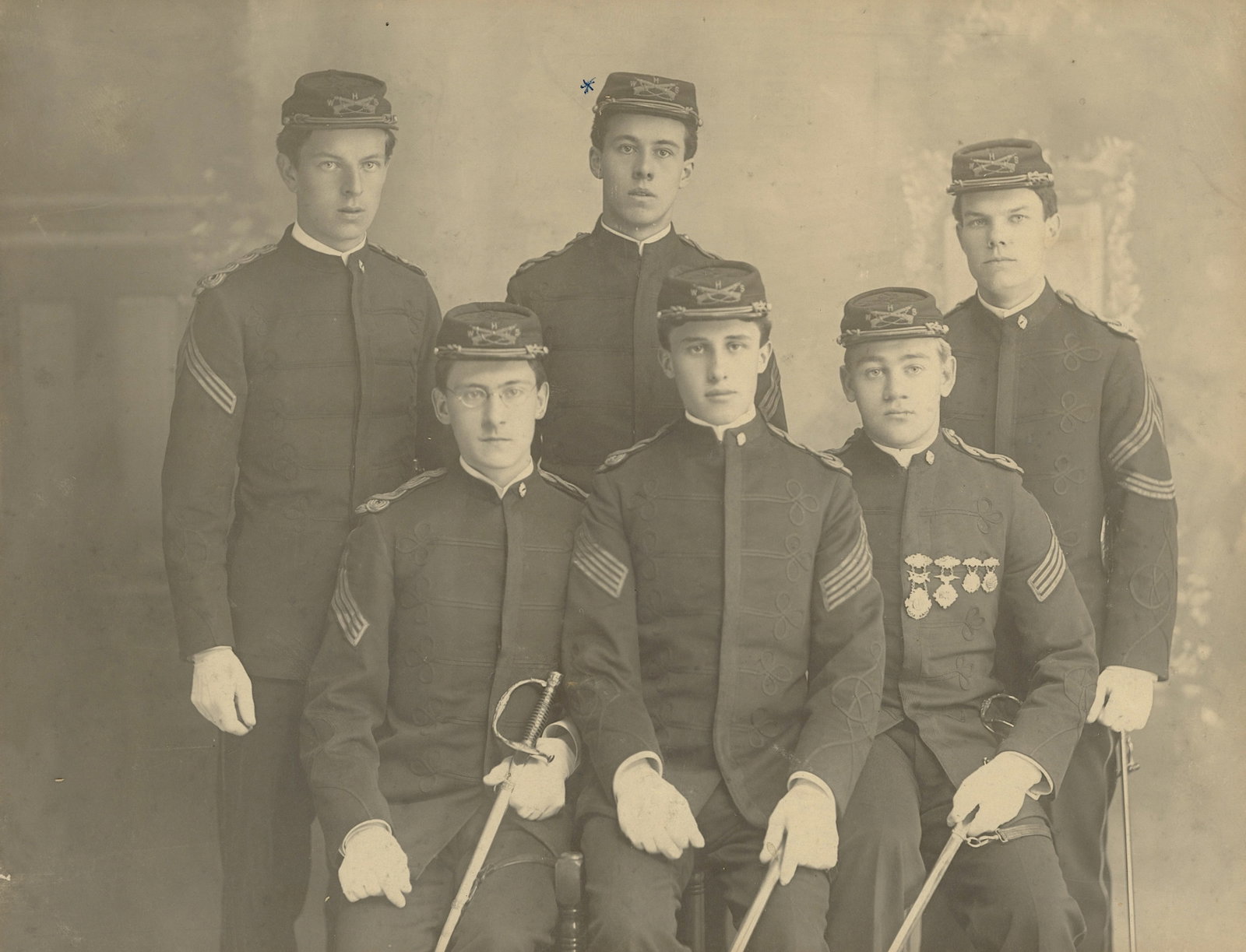 Antique Historical Scarce Cabinet Photo MILITARY CADET OFFICERS: The provenance of this item is from the inventories of Artelisted. Antique cabinet photographs were created mainly during the second half of the 19th C. and early 20th C. period. They feature a real p