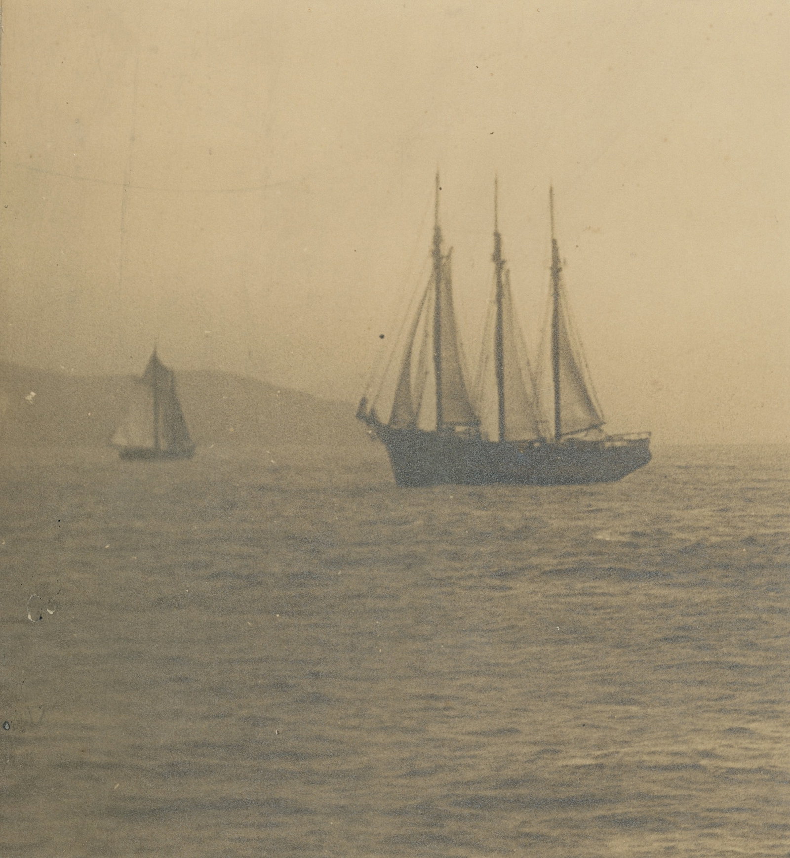 Antique Historical Scarce Cabinet Photo 3 MASTED SAILBOAT (1 of 2)