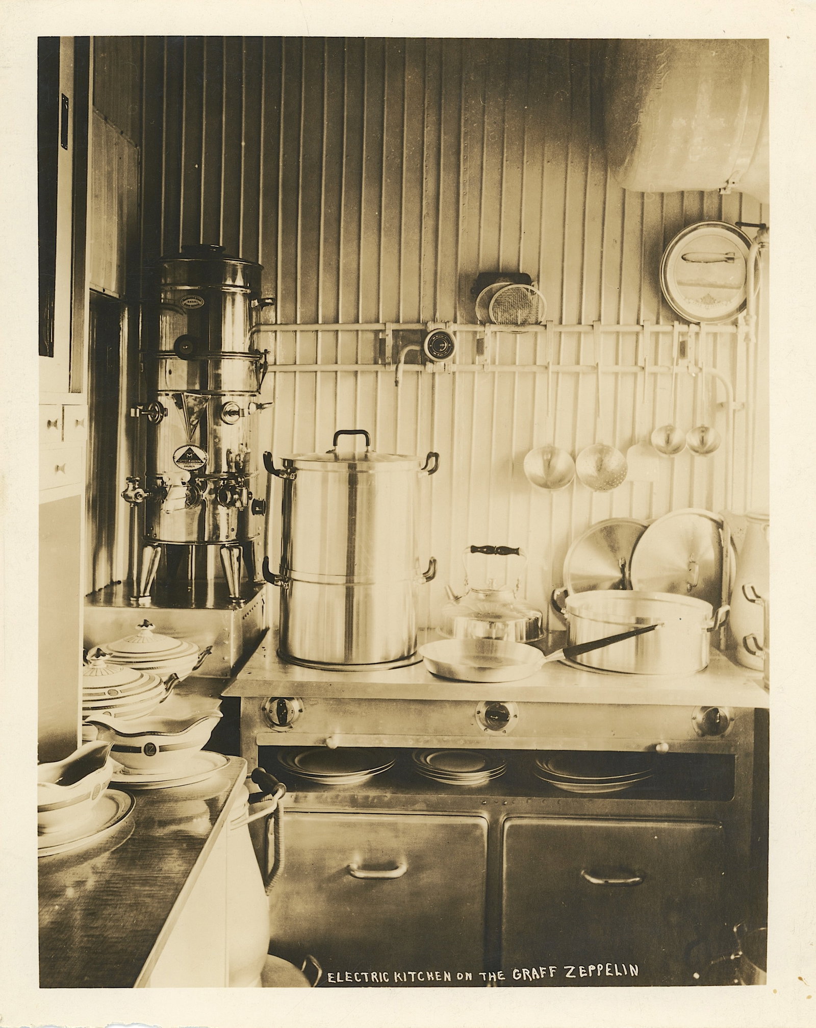 Vintage Historical Scarce Photo KITCHEN GRAF ZEPPELIN (1 of 1)