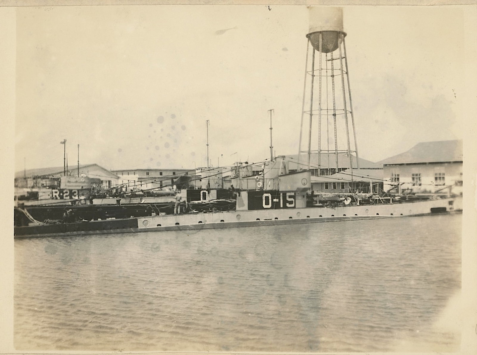 Antique Cabinet Photo U.S. NAVY EARLY SUBMARINE O-15 (1 of 3)