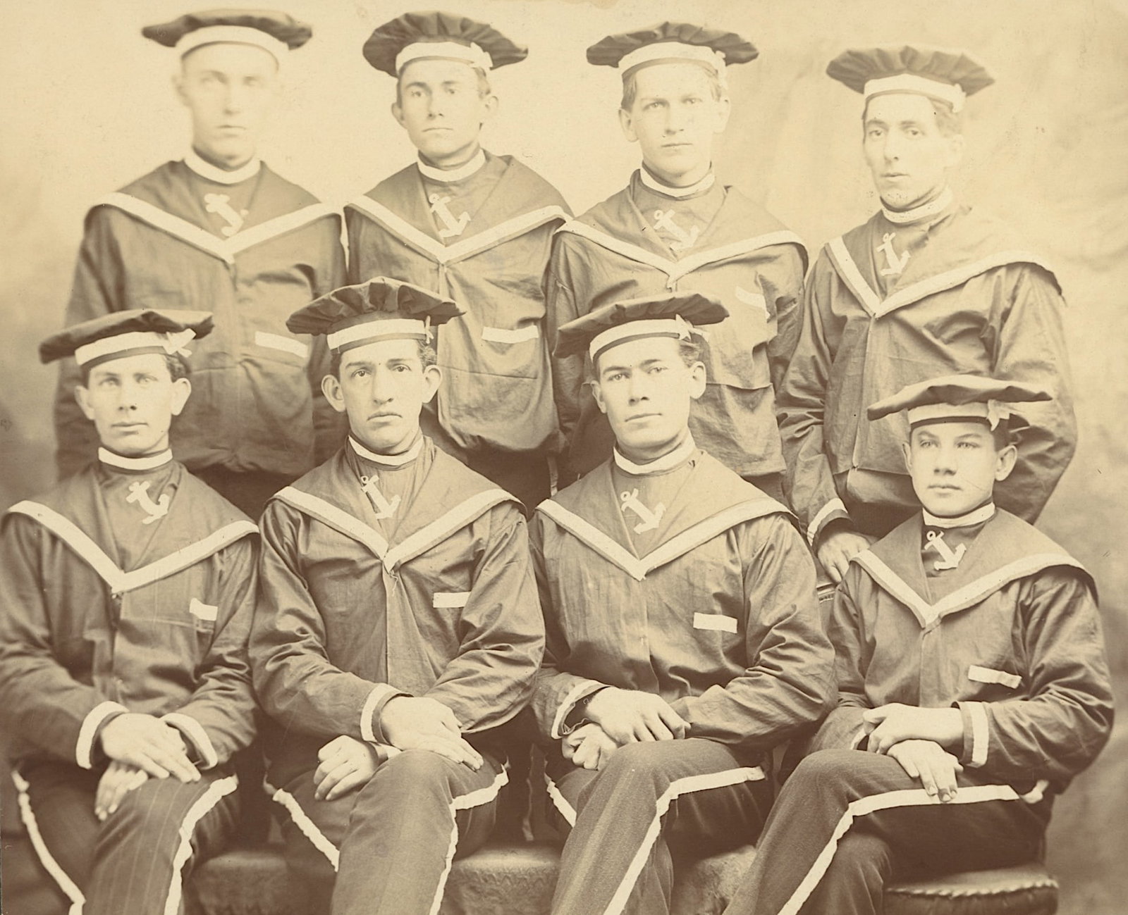 Antique Cabinet Photo TORPEDO DIVISION SAILORS (1 of 2)