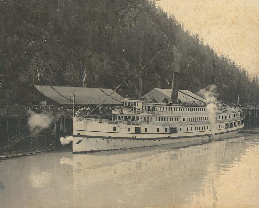 Antique Cabinet Photo STEAMSHIP CITY OF SEATLE (1 of 2)