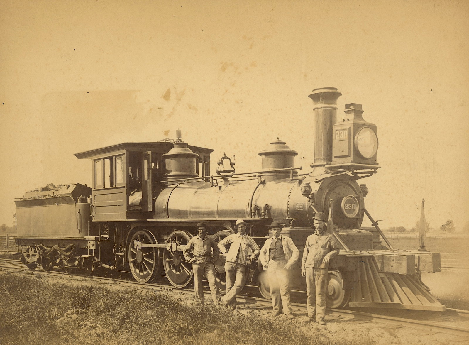 Antique Cabinet Photo 4-4-0 STEAM LOCOMOTIVE (1 of 3)