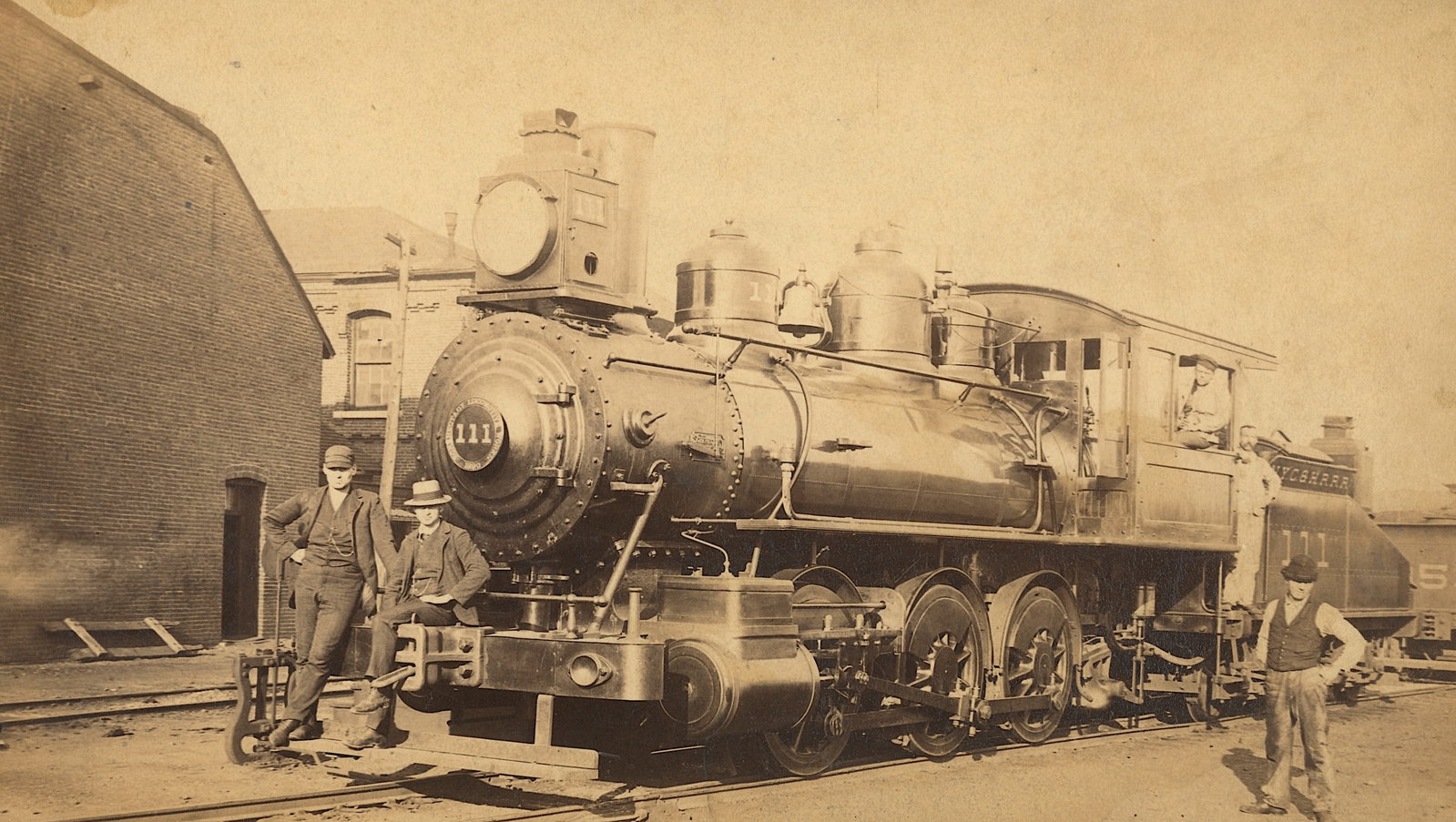 Antique Cabinet Photo STEAM LOCOMOTIVE (1 of 2)