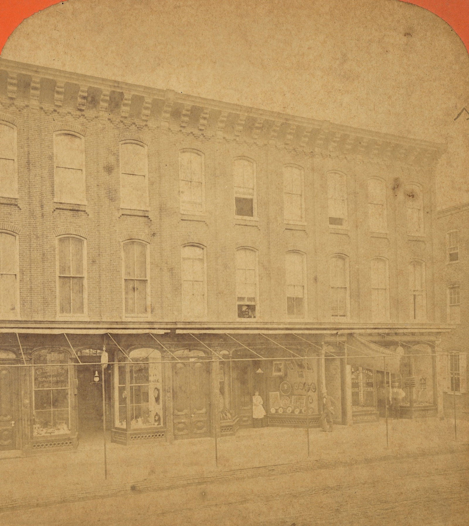 Antique Real Photo Stereoview Photo Comercial Building (1 of 3)