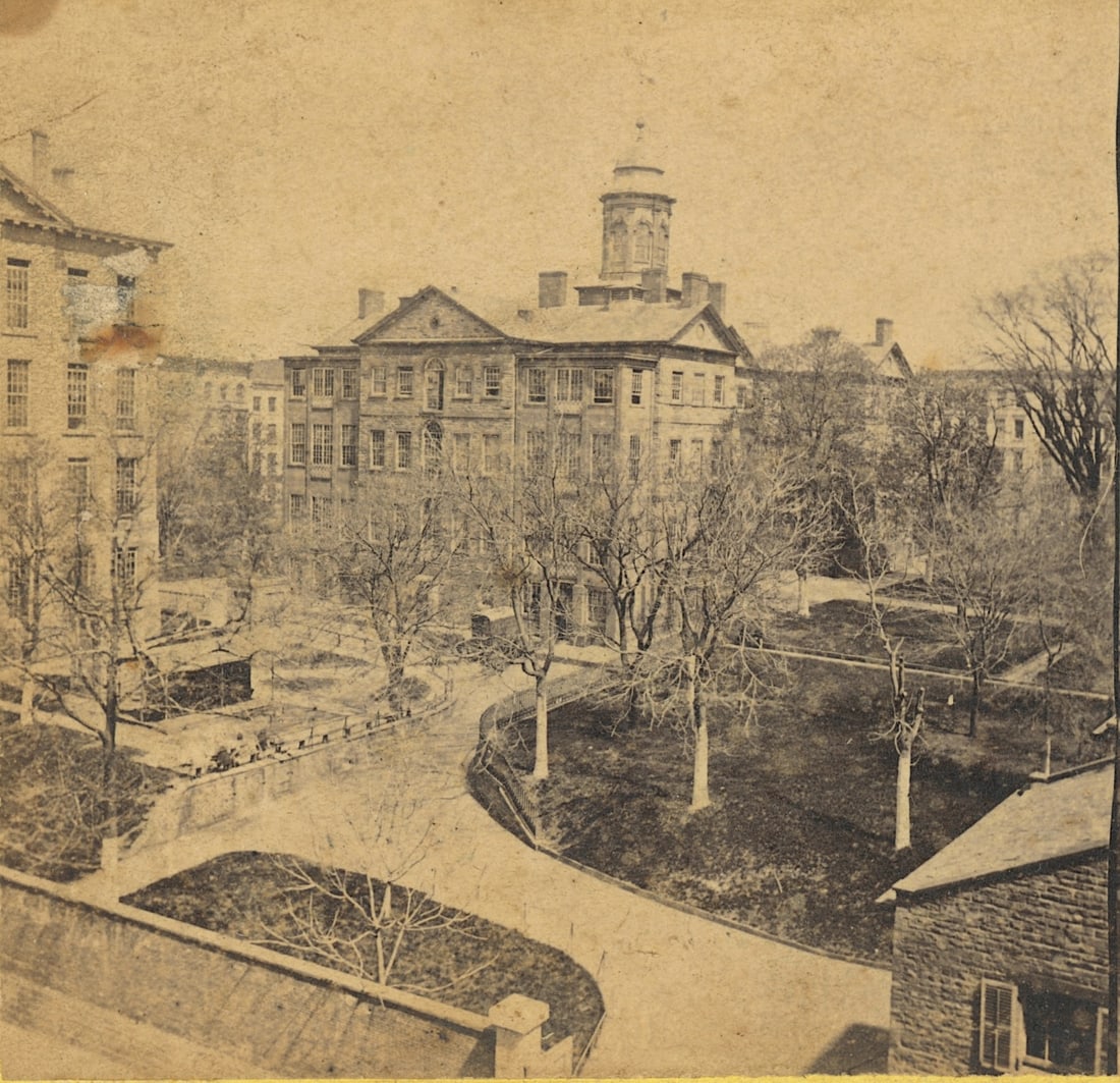 Antique Real Photo Stereoview Photo NY Hospital (1 of 3)