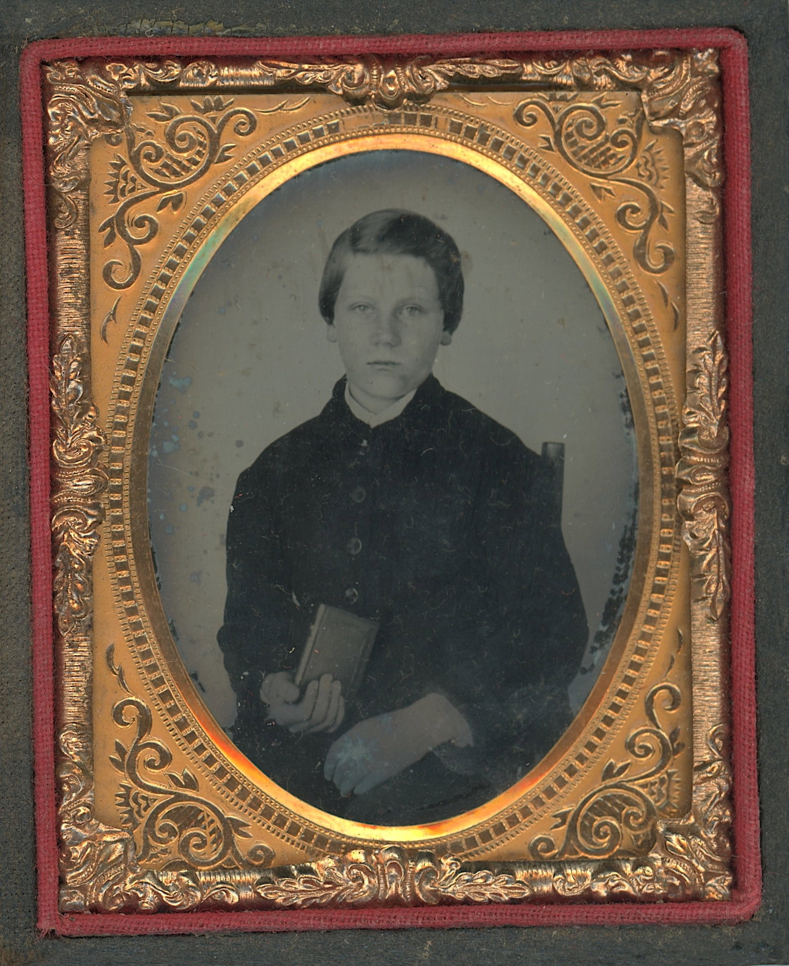 Antique Civil War Era Tintype Portrait with Book (1 of 3)