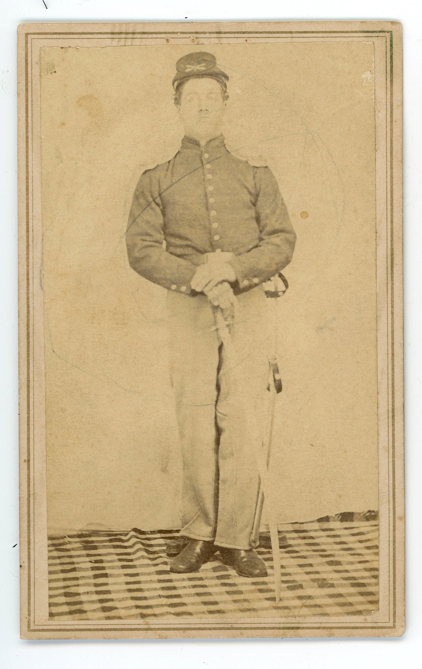 Antique Civil War Era CDV - SOLDIER WITH UNIFORM (1 of 2)